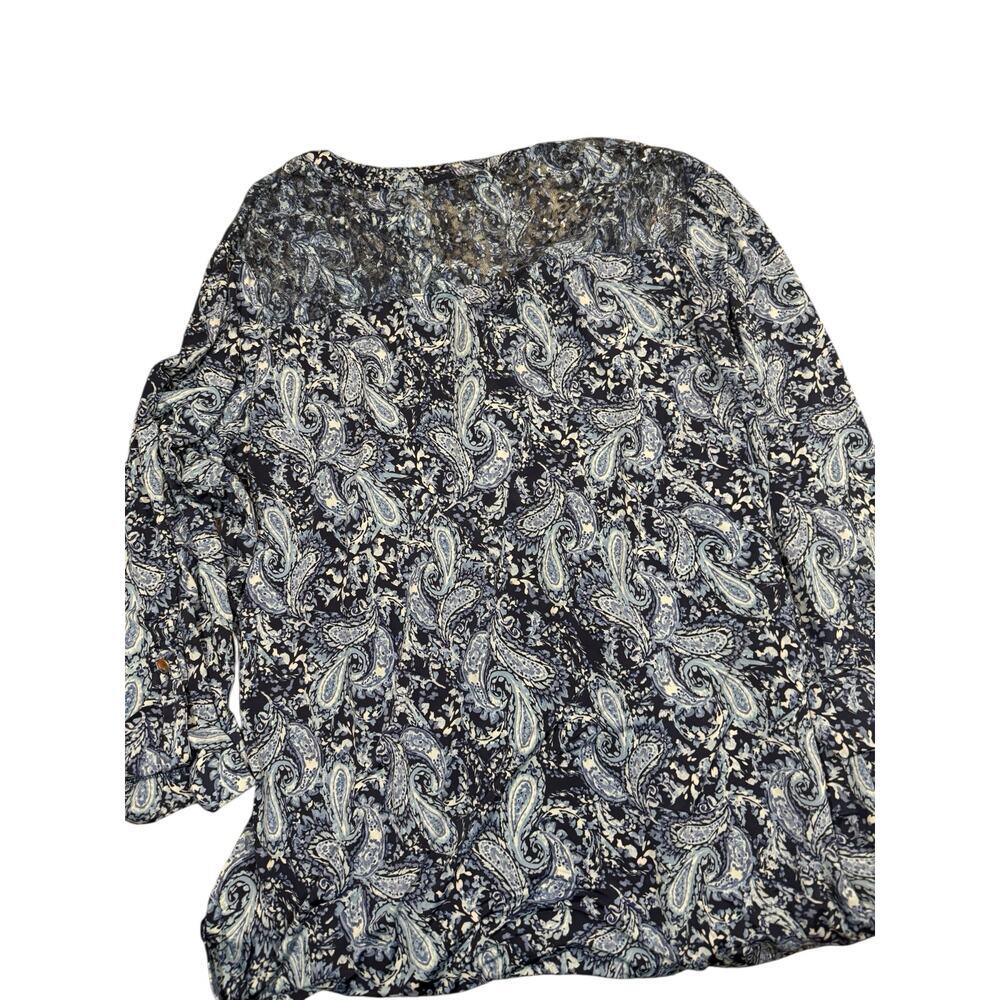 Ava & Grace Woman Shirt Multicolor Paisley Size 3X Button Up Sleeve